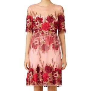 Marchesa Notte Rose Throw Dress